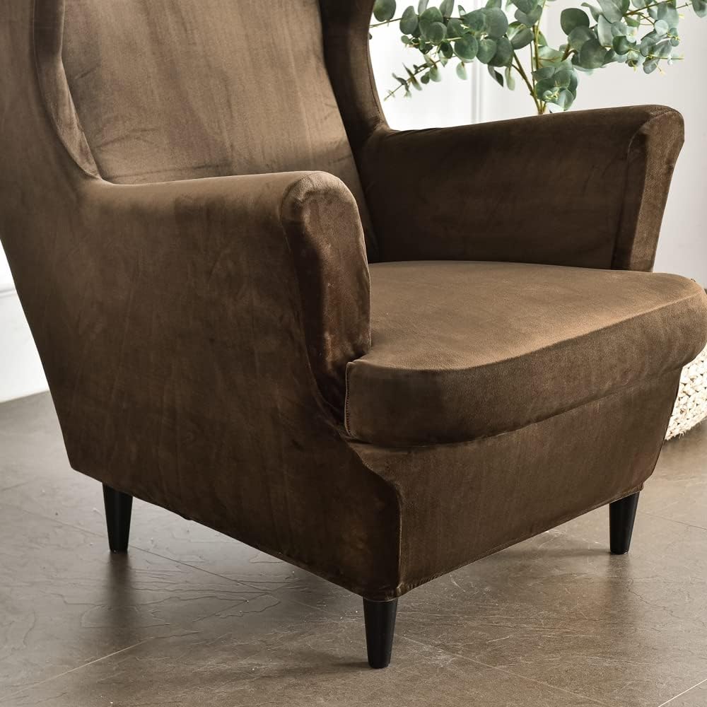 GULI Wingback Chair Cover 2-Piece, Wing Chair Covers Armchair Chair Slipcover...