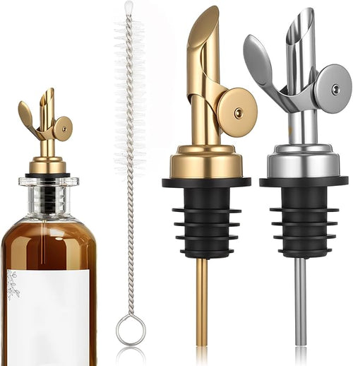 2 PCS Oil Spout, Olive Oil Pour Spout, Self Closing Liquor Bottle Pourers by Unknown