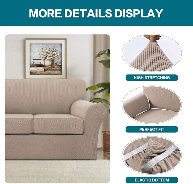 Turquoize 4 Piece Sofa Slipcover Sofa Covers - Image 4