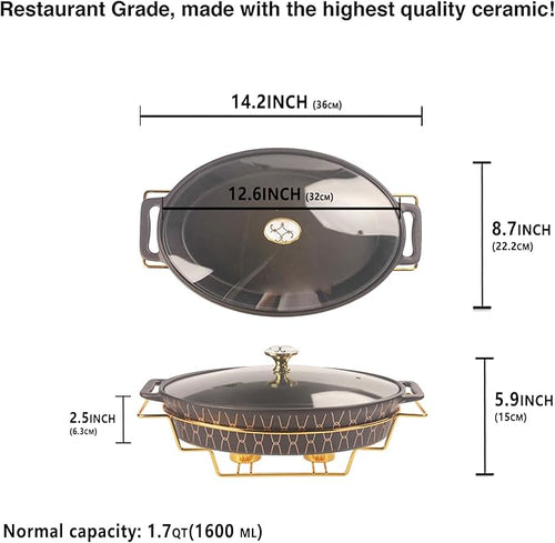 12" x 8" Ceramic Oval Casserole Dish - Image 2