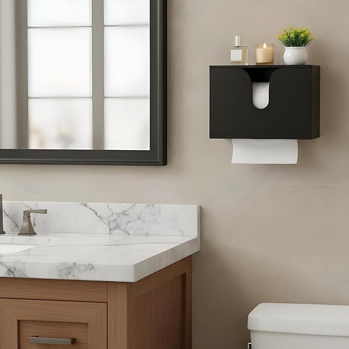 Paper Towel Dispenser Countertop, Wooden Bathroom Paper Towel Holder - Image 5