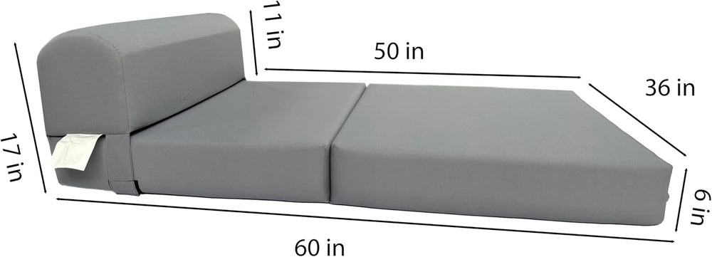 D&D Futon Furniture Sleeper Chair Folding Foam Bed, Portable Studio Guest...
