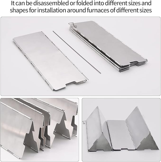 Stove Windscreen, 16 Plates Aluminum Stove Windshield - Image 6