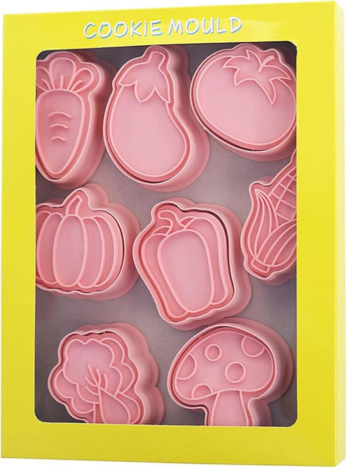 8-Pcs Vegetable Cookie Cutters Set 3D Carrot, Bell Pepper, Mushroom Cookie by Tuxxzis