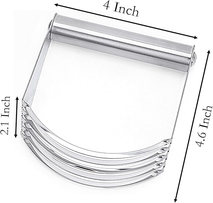 Dough Blender, 4.6 Inch x 4 Inch Stainless Steel Pastry Cutter - Image 2