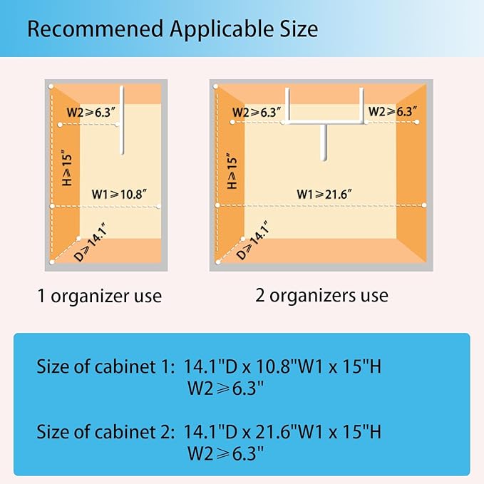 TATAANTY Under Sink Organizer 2 Pack, 2 Tier Metal Under the Sink Storage - Image 8