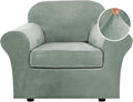 H.VERSAILTEX Rich Velvet Stretch 2 Piece Cover Chair Slipcover Sofa Cover by HVERSAILTEX