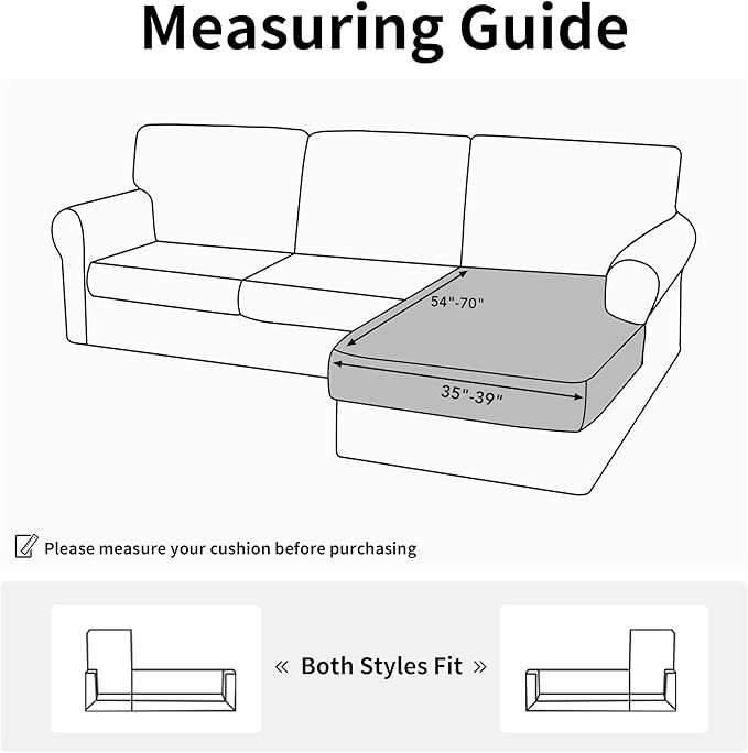Easy-Going Stretch Sectional Couch Covers 1 Piece Chaise Lounge Slipcover L - Image 2
