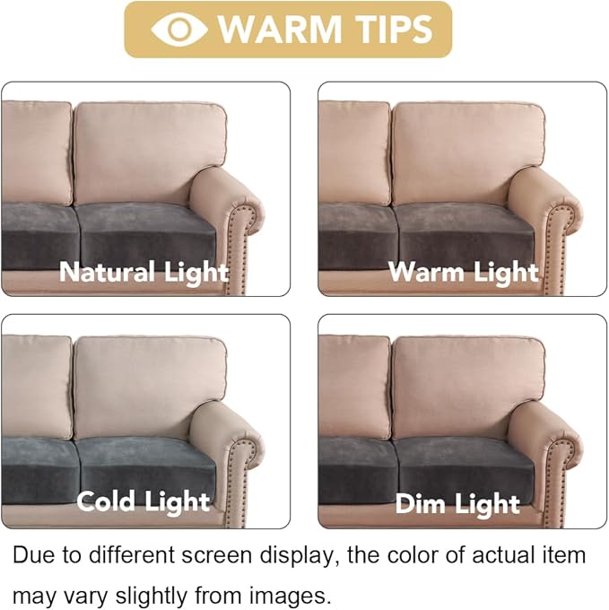 H.VERSAILTEX Velvet Stretch Couch Cushion Cover Plush Cushion Slipcover - Image 6