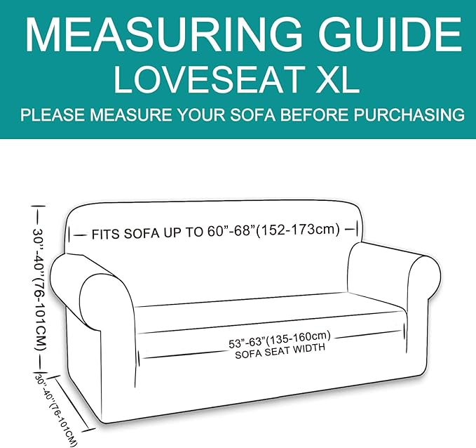 U-NICE HOME Oversized Stretch Loveseat Couch Cover Sofa Covers Washable Sofa - Image 6