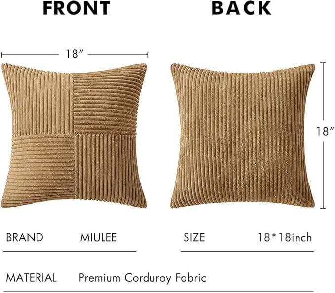 MIULEE Brown Decorative Throw Pillow Covers 18x18 Inch - Image 6