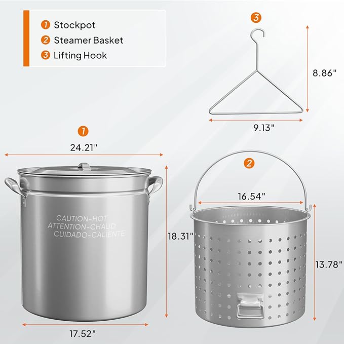 Bonnlo 82QT Stainless Steel Stock Pot