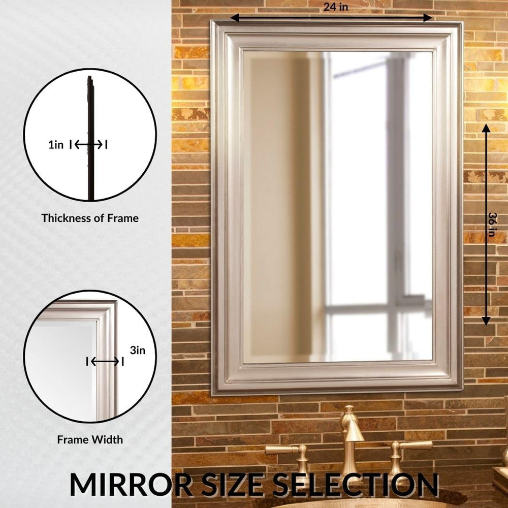 Howard Elliott Collection George Rectangular Bright Silver Wall Mirror, Recta...