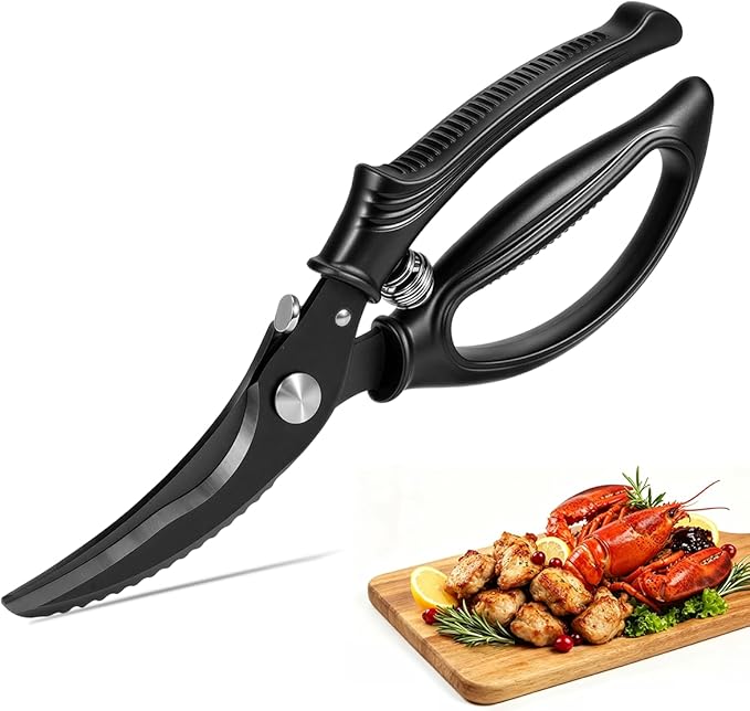 Kitchen Poultry Shears Heavy Duty, Stainless Steel Kitchen Meat Cutting Scissors by Credon