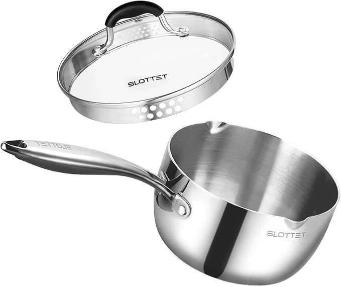 SLOTTET Tri-Ply Whole-Clad Stainless Steel Sauce Pan by SLOTTET