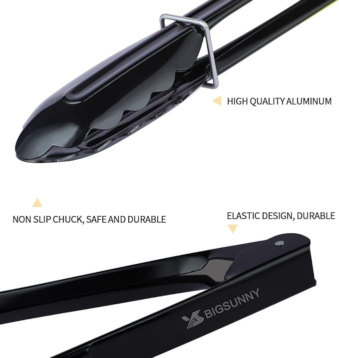 MSY BIGSUNNY 9 Inch Kitchen Food Tongs, Buffet Tongs, Serving Tongs - Image 5