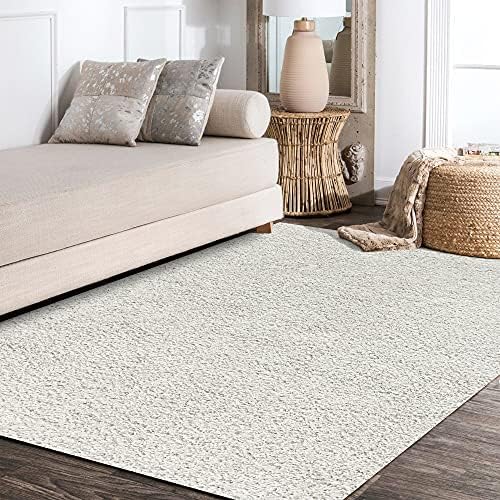 JONATHAN Y Mercer Shag Plush White Indoor Area Rug, 8x10, Transitional, Moder...