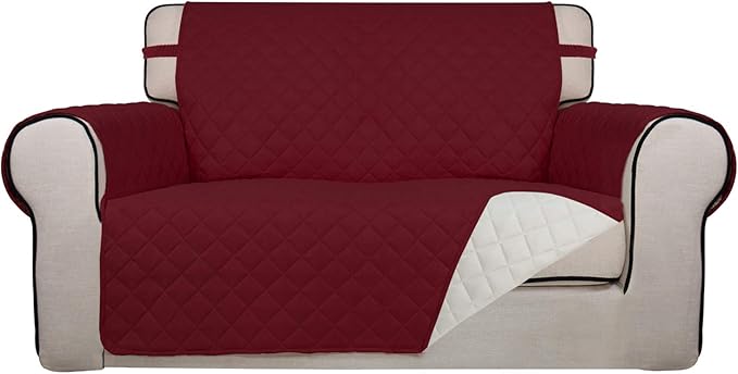 PureFit Reversible Quilted Sofa Cover, Water Resistant Slipcover Furniture by PureFit