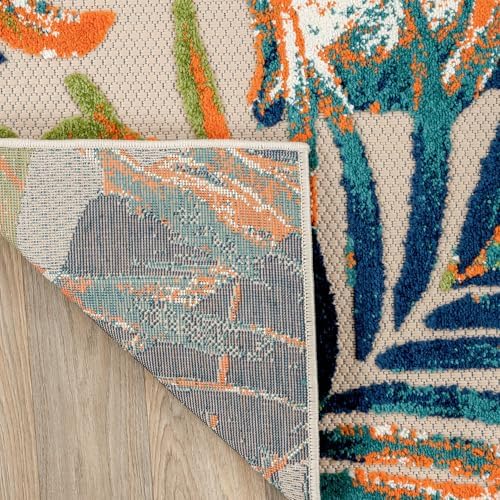Rugshop Indoor/Outdoor Floral Tropical Durable Square Rug Multi 6'6"...