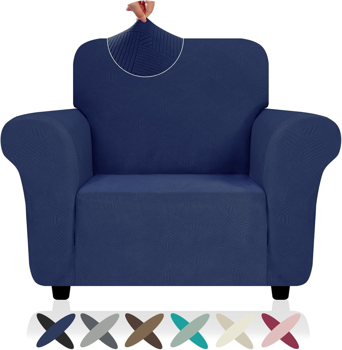 super stretch chair slipcover (30"-47"), new striped sofa, main product view