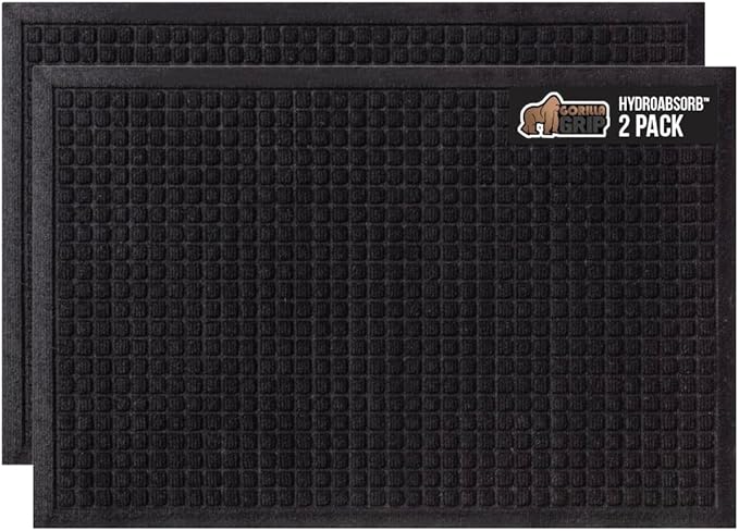 GORILLA GRIP® Ultra Absorbent Front Door Mat Outside Entrance, Traps Dirt and by GorillaGrip
