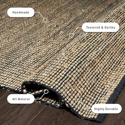 Chardin home 5x7 Jute Cotton Handwoven Area Rug | Braided Boho Farmhouse Rug ...