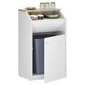 YATINEY Trash Cabinet, Freestanding Trash Can Cabinet, Wooden Recycling by Yatiney