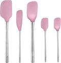 Tovolo Stainless Steel Handled Silicone Spatula Set of 5 Pink Sorbet, by Tovolo