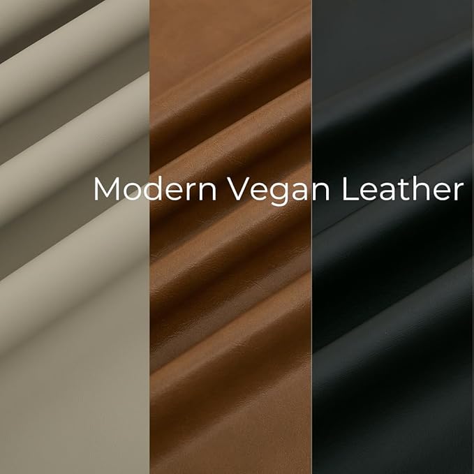 Faux Leather Dining Chairs Set of 6, Upholstered Kitchen and Dining Room Chai...