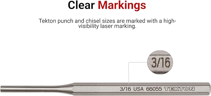 TEKTON 1/8 Inch Pin Punch | 66053 | Made in USA - Image 5