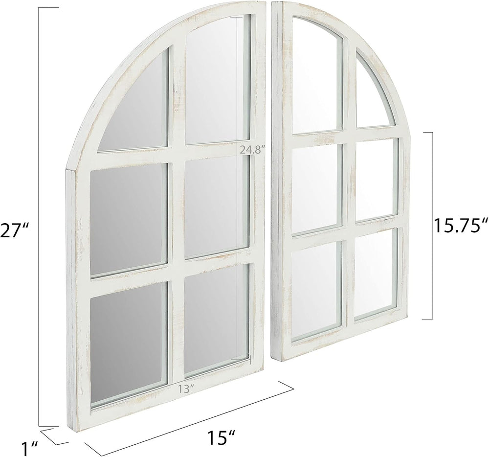 FLORA Farmhouse Mirror, Arch Window Entryway Large Wall Decor Mirror