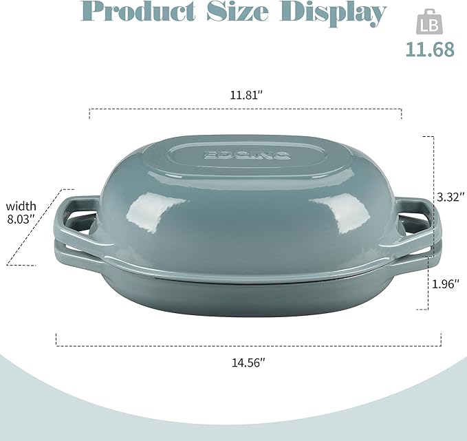 EDGING CASTING Enameled Cast Iron Oval Dutch Oven Pot