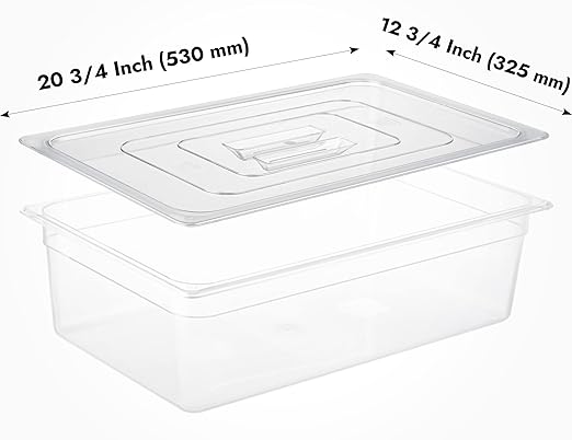 CURTA 6 Pack NSF Food Pan Cover, Full Size Clear Polycarbonate Lid - Image 2