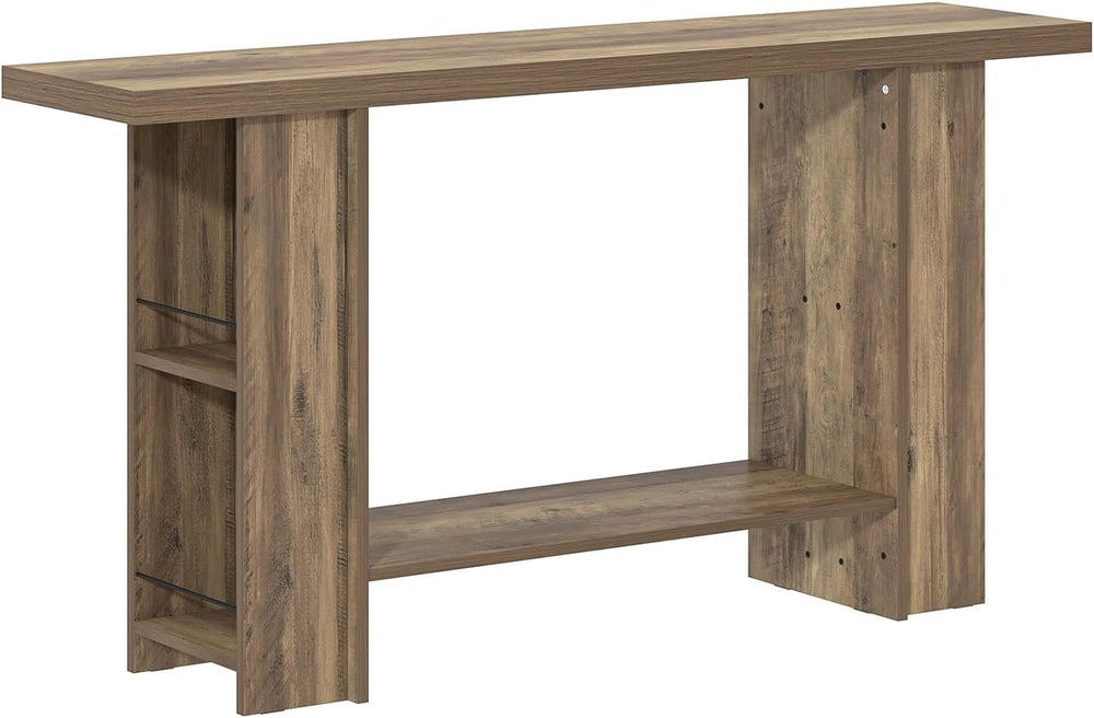 FOLUBAN 53 Inch Long Entryway Table, 2-Tier Wood Console Table with Storage S...