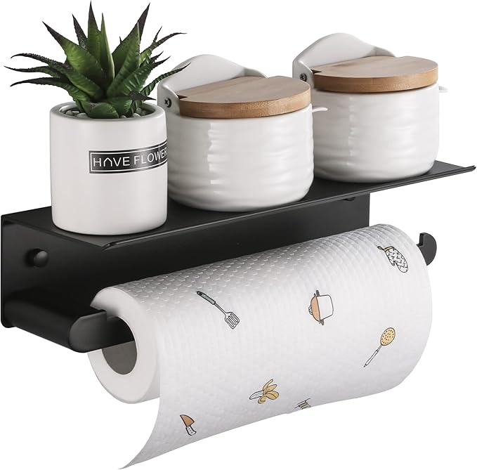 Paper Towel Holder Wall Mount for Kitchen, Self-Adhesive Paper Towel Holder by DUFU