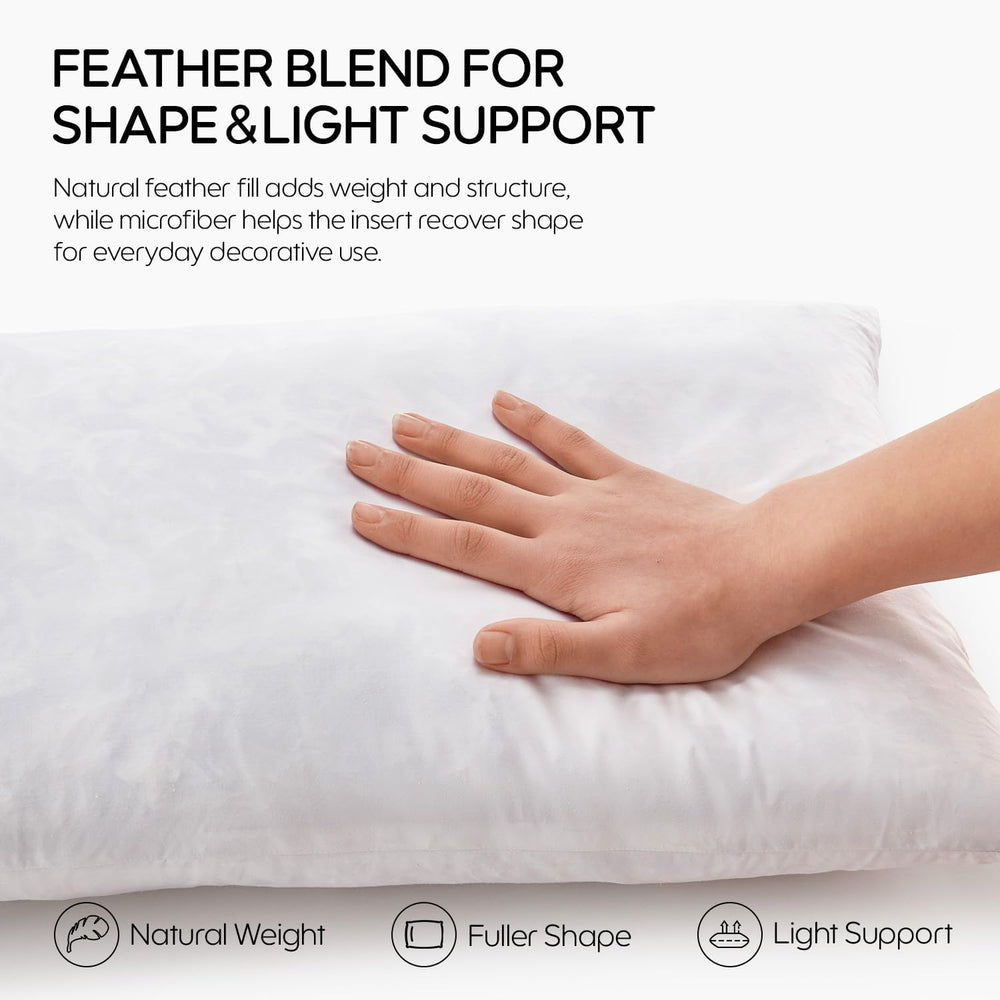 14x36 Feather Long Lumbar Pillow Insert, Decorative Throw Pillow Insert for C...