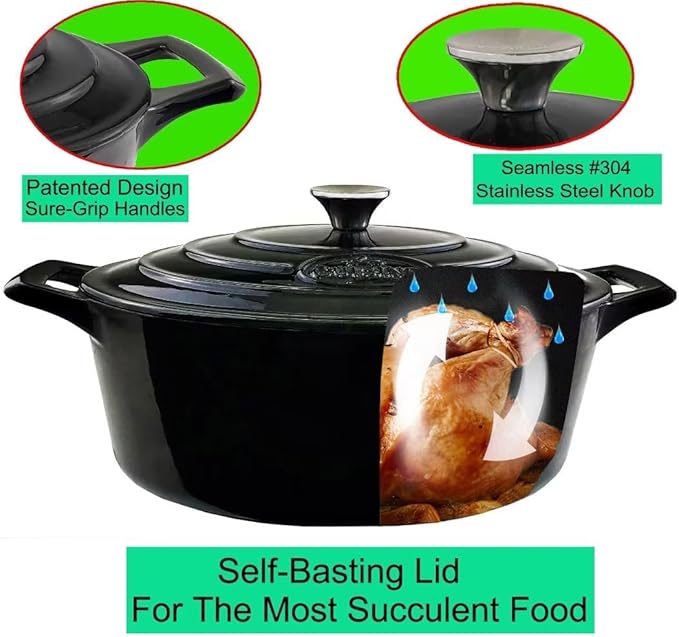 La Cuisine Enameled Cast Iron Oval Dutch Oven Casserole 6.75 QT 33x25x16cm Matt - Image 2