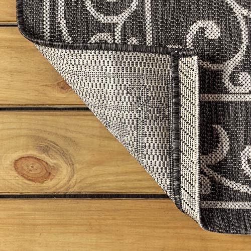 JONATHAN Y Vintage Filigree Indoor Outdoor Area Rug 8X10 Black/Gray, Charlest...