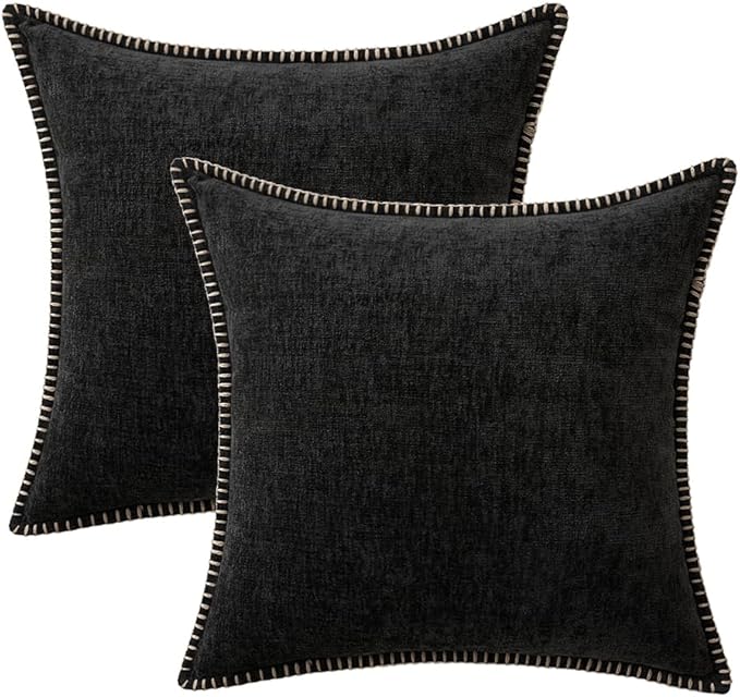 MIULEE Pack of 2 Couch Throw Pillow Covers 16x16 Inch Black Farmhouse - Image 6