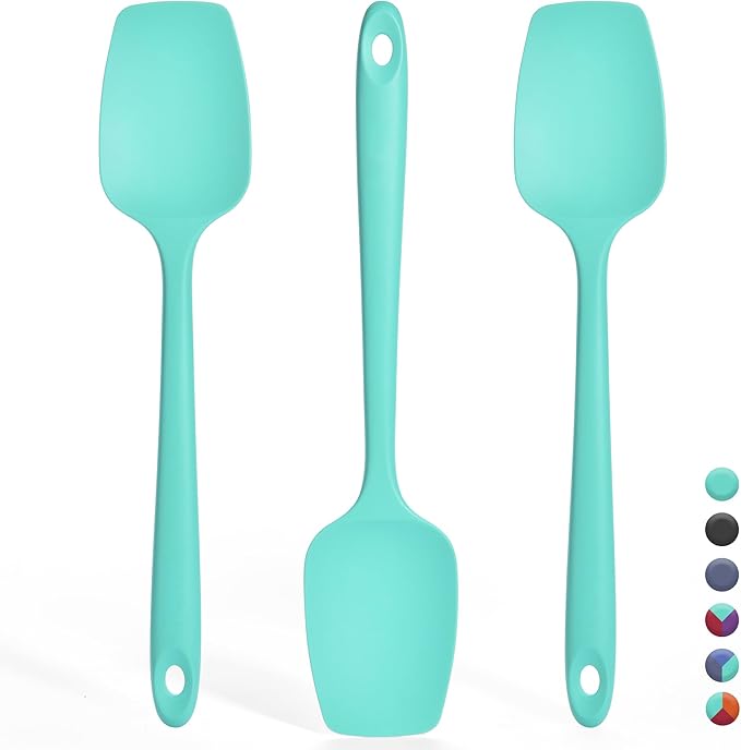 Silicone Spoonula Set: 600ºF Heat Resistant Food Grade Cooking Baking Utensils by IronberryOfficial