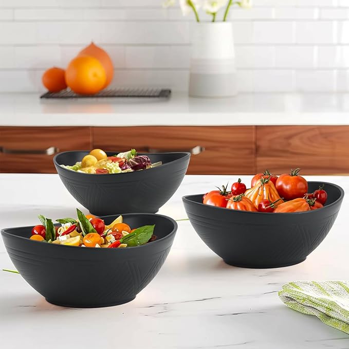 65 OZ Large Salad Bowls, Unbreakable Wheat Straw Bowls Set 4 PCS, Large Plastic - Image 6