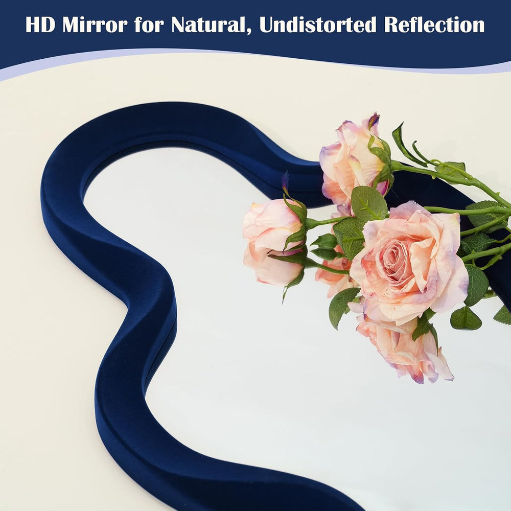 Living Room Mirrors for Wall Decor,13.8x29.7 Cloud Mirror,Dark Blue