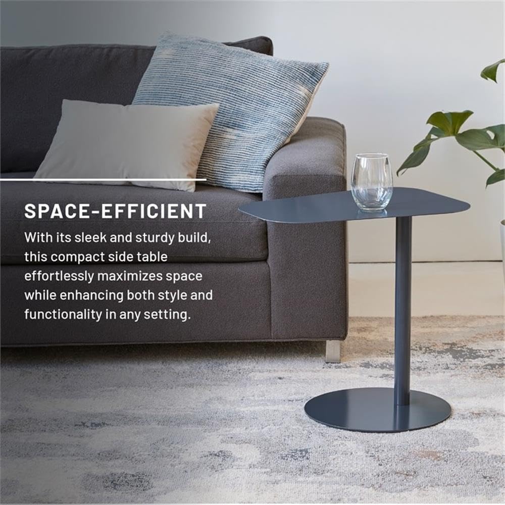 Pemberly Row Modern Metal End Table, 20 in x 19.75 in, C-Shaped Space-Saving ...