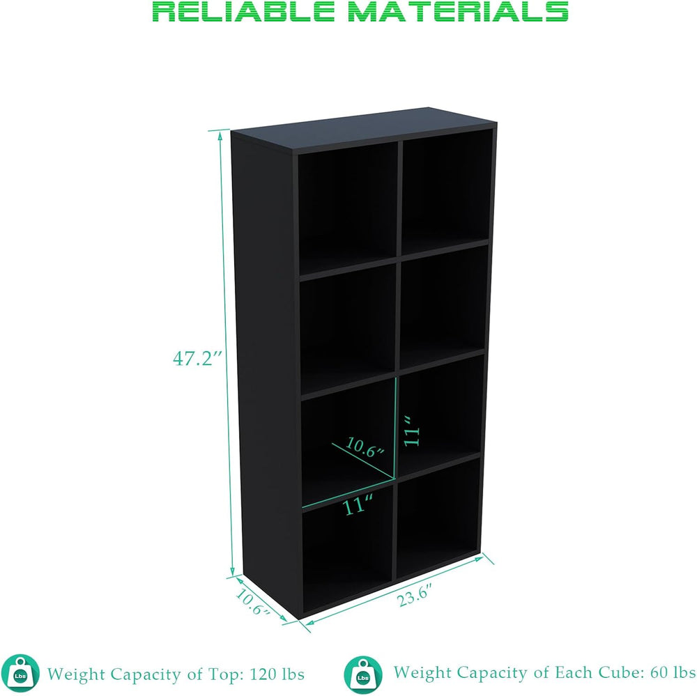 OSCHF 8-Cube Storage Shelf Bookcase, Black