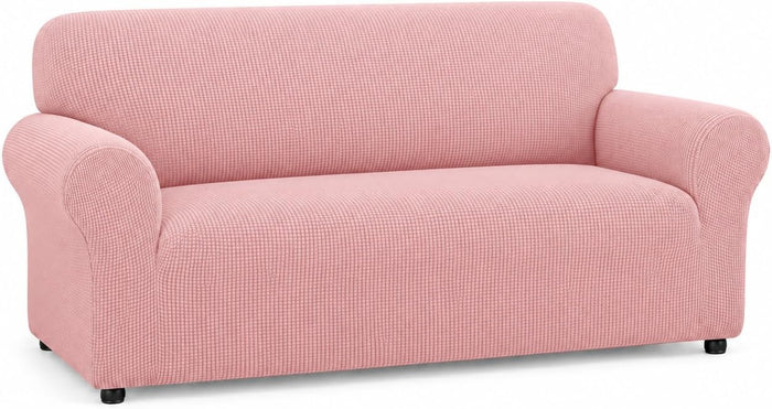 LURKA Stretch Couch Cover for Sofa, 1 Piece 3 Cushion Slipcover, Pink