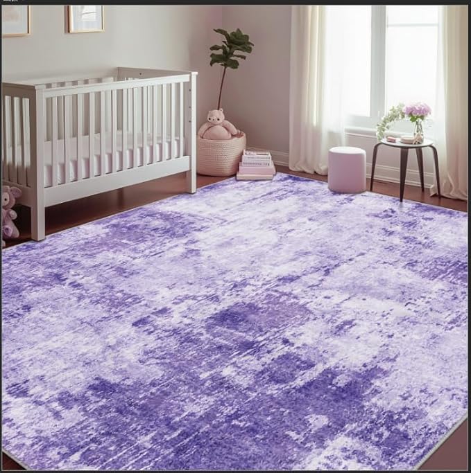 Washable Area Rugs 7'x9' Non-Slip Modern Abstract Soft - Image 3