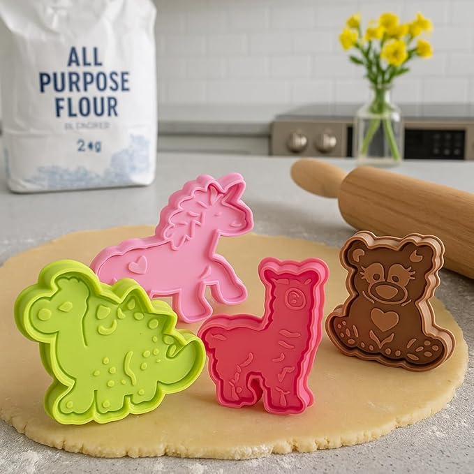 Mrs. Anderson's Baking Animal Cookie Cutters, Spring-Action Embossing Cutters - Image 3