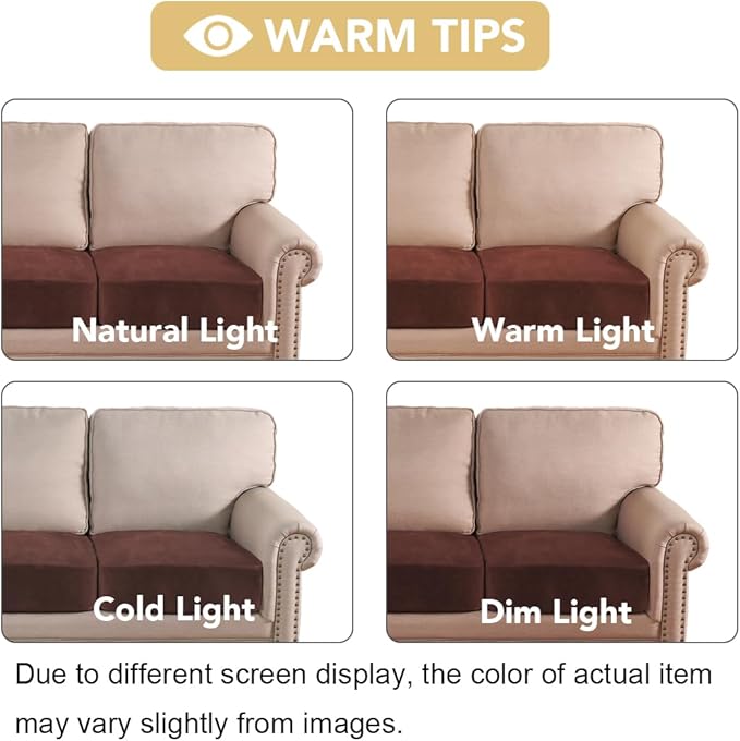 H.VERSAILTEX Velvet Stretch Couch Cushion Cover Plush Cushion Slipcover - Image 6