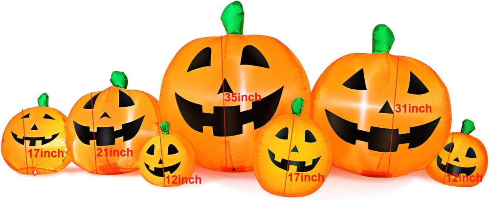 Skylety 7 Pcs 8 ft Halloween Inflatable Pumpkin Outdoor Decorations