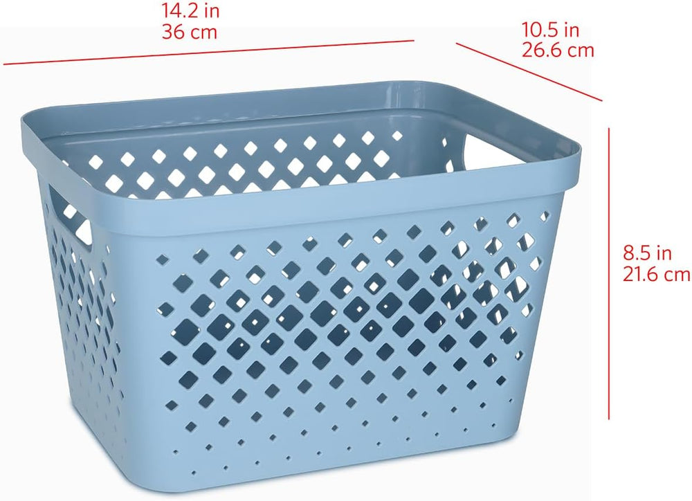Glad Plastic Storage Basket Set, Value Pack of 6 | Open Storage Bins for Shel...